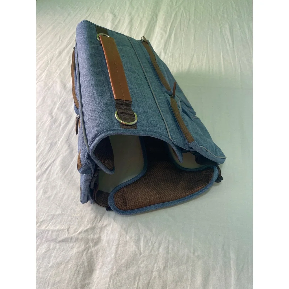 Snickany & Co. Denim Inspired Dog Backpack Harness Large Blue